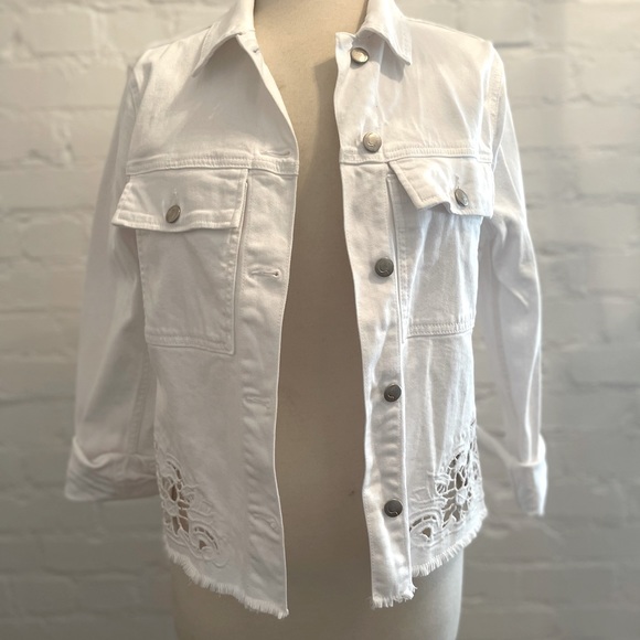Joe's Jeans White Eyelet Denim Jacket - Picture 1 of 4